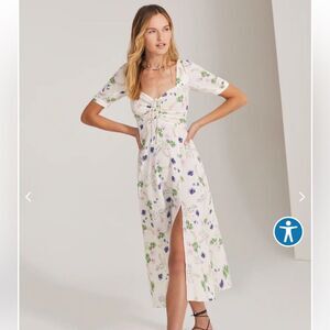 Favorite Daughter The Vineyard Dress in Spring Floral Size 2 Ivory Midi NWT